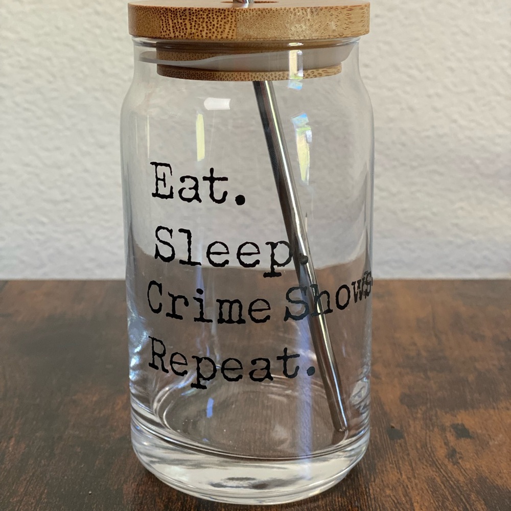 Glass coffee cup.